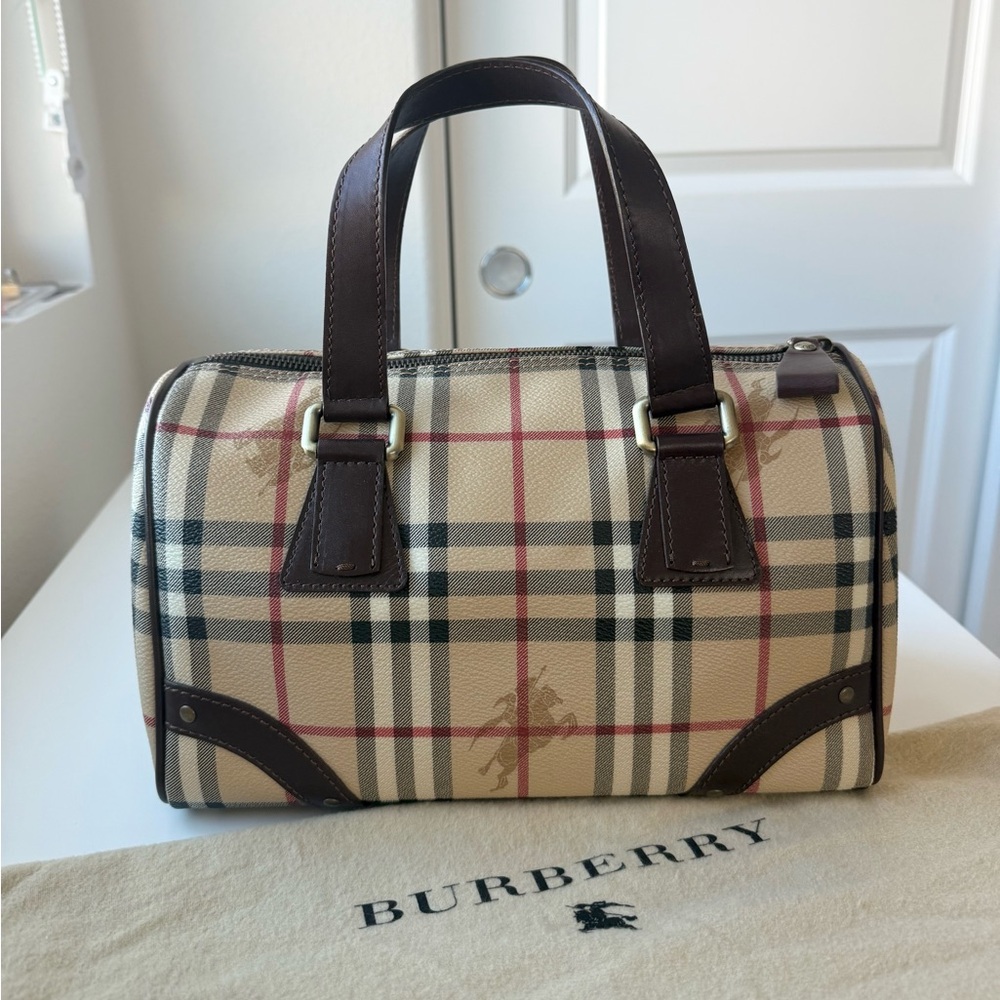 Burberry Haymarket Check Boston Bag